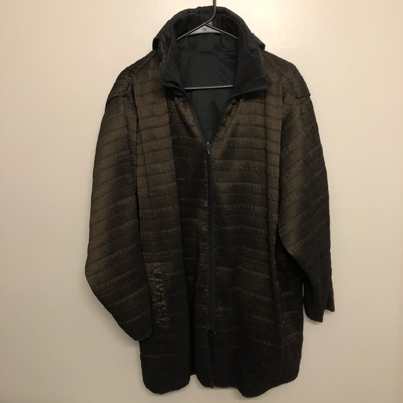 Mycra Pac ruffled winter jacket brown medium vtg